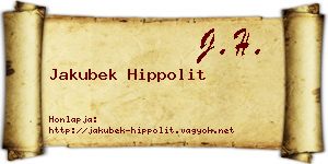 Jakubek Hippolit névjegykártya